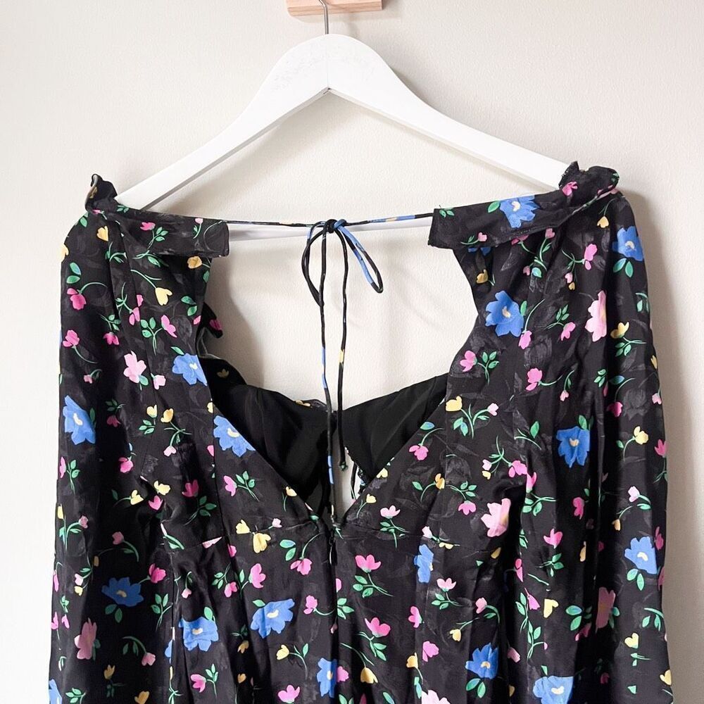 New For Love and Lemons Lexy Black Floral Long Sleeve Dress Size XS - Picture 8 of 12